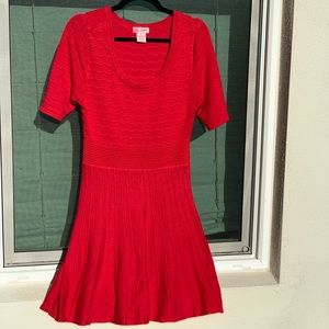 CANDIES Red Short Sleeve Flare Dress